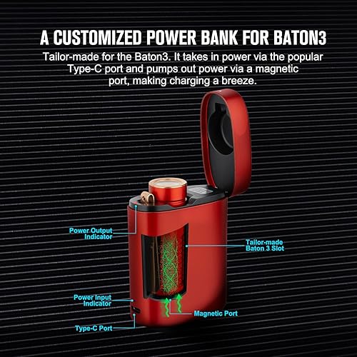 Miniatura 7 de OLIGHT Baton3 Premium Edition Linterna LED ultra compacta de 1200 lúmenes alimentada por una sola batería IMR16340 personalizada con caja de carga