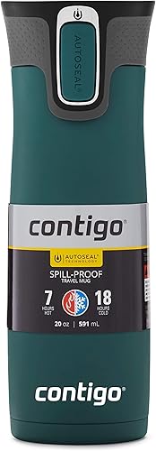 Miniatura 5 de Contigo AUTOSEAL West Loop Taza de viaje de acero inoxidable con aislamiento al vacío, 20 oz, acelga