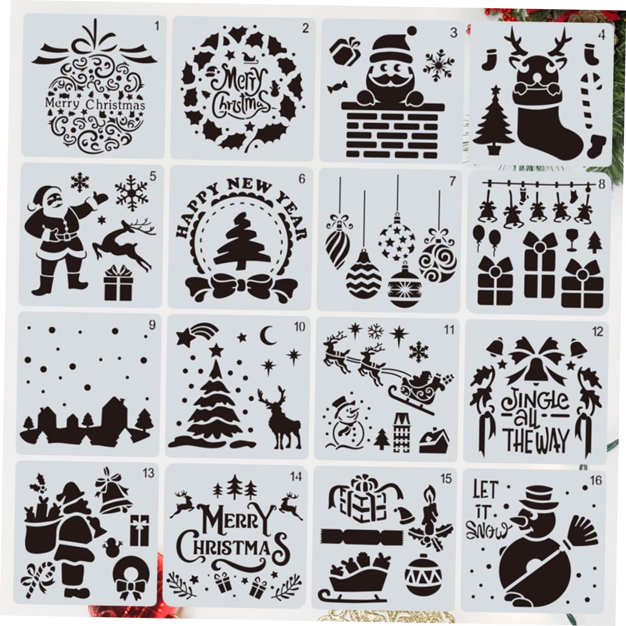 jojofuny 3 Sätze Teiliges Diy Malvorlagen Für Schablonen Kreativität Und Vorstellungskraft Für Bastelprojekte Und Vorschulkunst Gemischte Stile 16 Stücke * 3