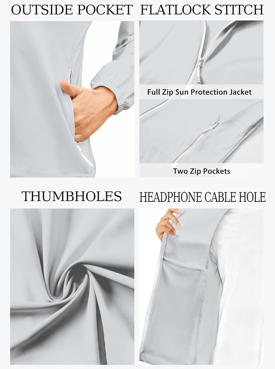 SANGTREE Women's UPF 50+ Sun Protection Clothing, Detachable Hat Jacket with Pocket,X-Small - XX-Large