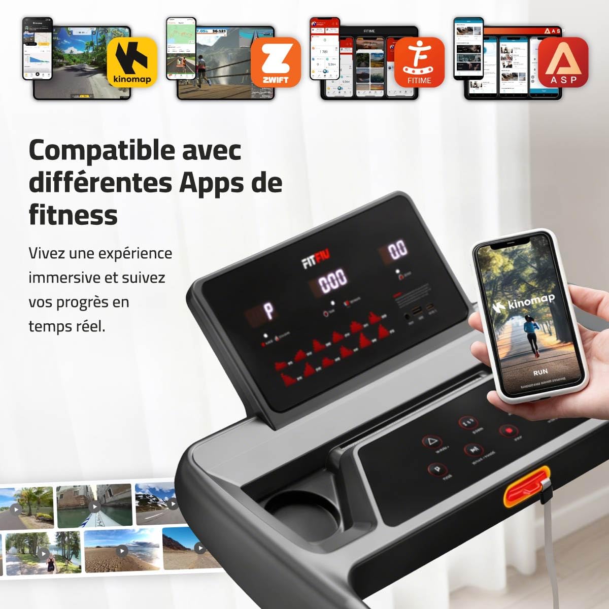 Tapis de Course Pliable avec Inclinaison 9% FITFIU Fitness 4 en 1 Vitesse Réglable 14 km/h avec Affichage LCD Connectivité APP et Fréquence Cardiaque 360º Tablet Holder Walking Pad Compact MC-160