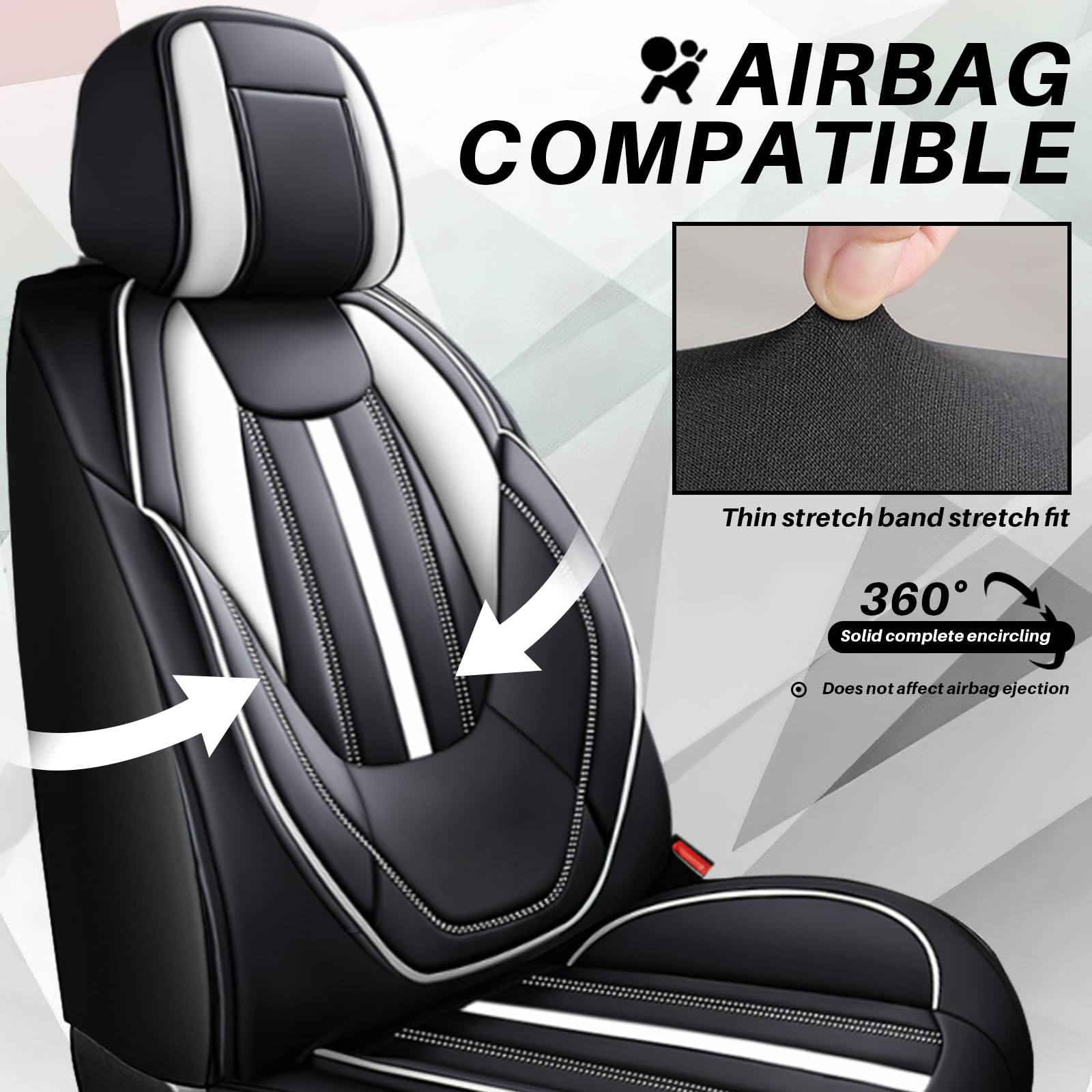 Car Seat Covers for Chevy Spark 2013-2022 Premium Nappa Leather Automotive Seat Covers Full Set Waterproof Auto Seat — view 3