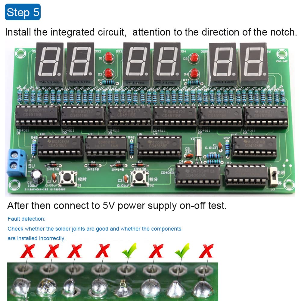DIY Elektronische Uhr kit 6 bit Digital Schaltung Uhr Löten kit Geschicklichkeit Wettbewerb Trainingsmaterialien für Erwachsene