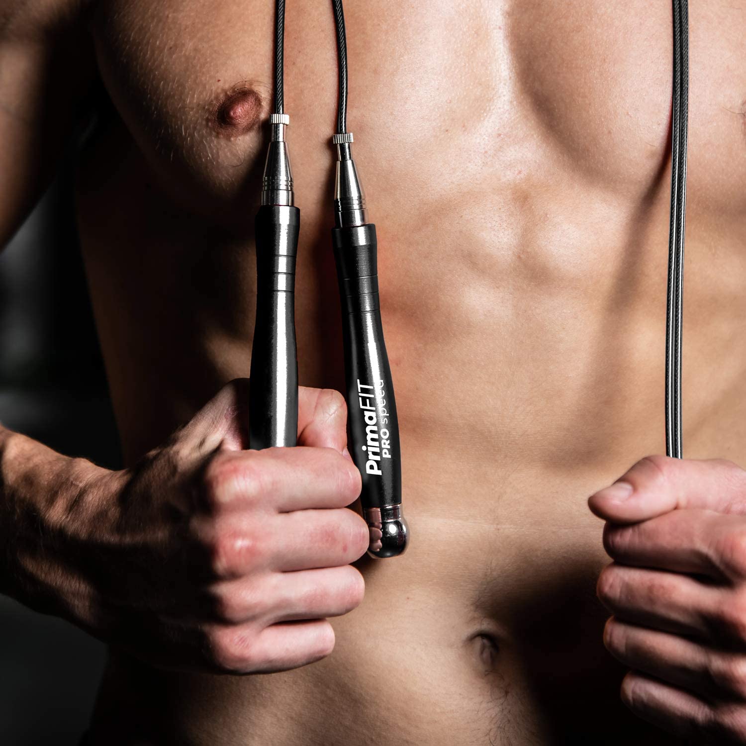 PrimaFIT Pro Speed skakanka dla dorosłych fitness dla mężczyzn i kobiet, obciążona skakanka, 3 m, regulowana, samoblokująca, aluminiowa, bokserska, siłownia, MMA, crossfit, trening, zapasowe,