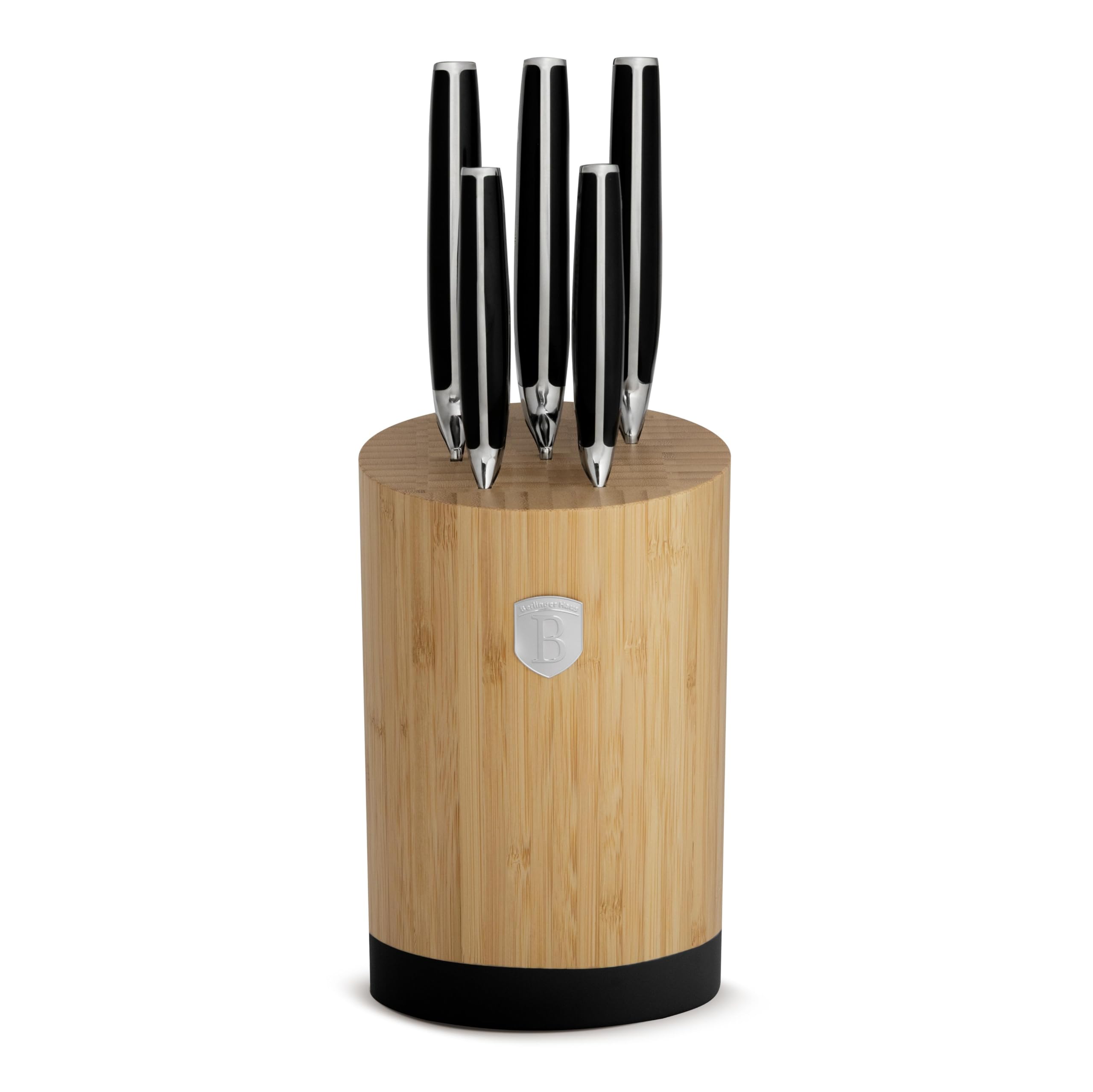 Berlinger Haus Zestaw noży ze stojakiem BAMBOO 6-częściowy Black Silver Collection BH-3136