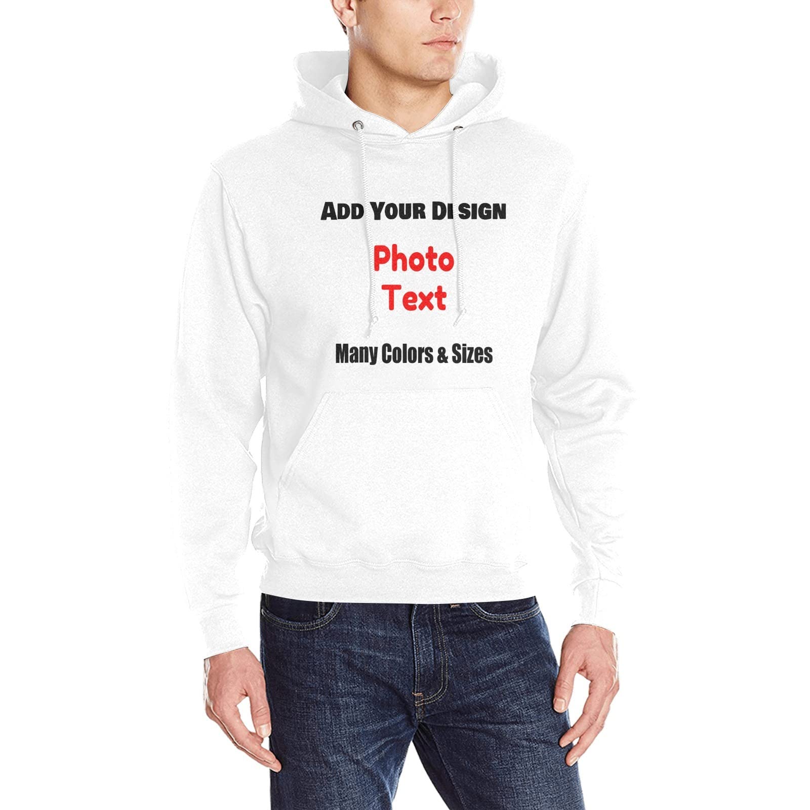 SNAPSMILECustom Pullover Hoodie for Men Design Your Own Personalized Hooded Sweatshirt Men with Photo Text Logo