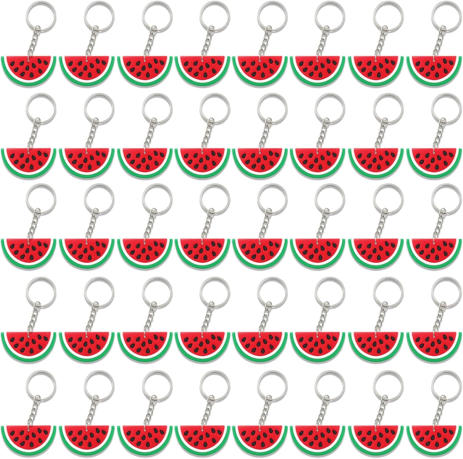 CiciBear 40 Pack Watermelon Themed Keychains for Guests, Summer Party, Baby Shower, School Party, Kids Birthday