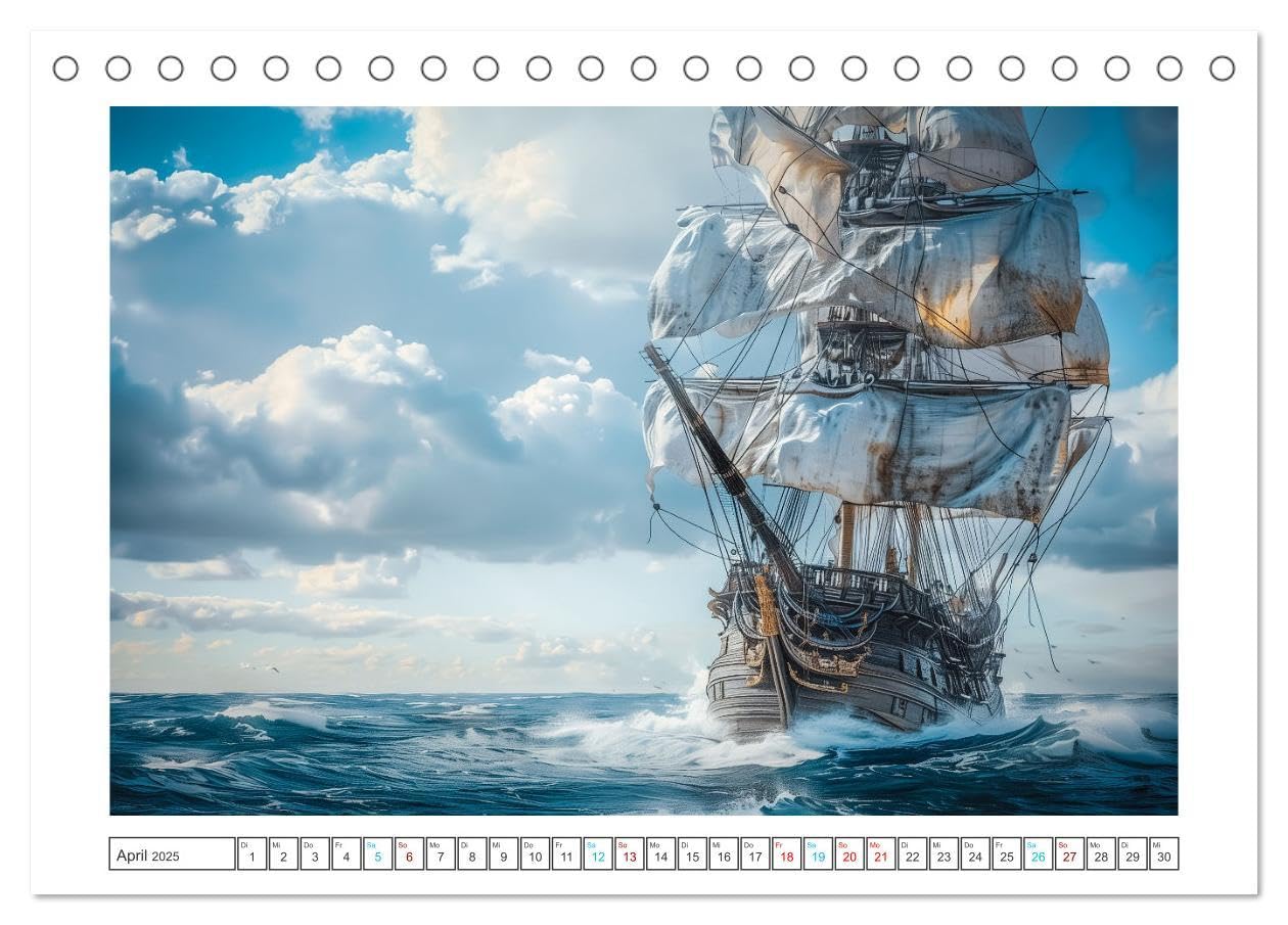 Wind und Wogen (Tischkalender 2025 DIN A5 quer), CALVENDO Monatskalender: Mit unseren erfahrenen Kapitänen und erstklassigen Crewmitgliedern führen ... Tagen der Seefahrt. (CALVENDO Mobilitaet)