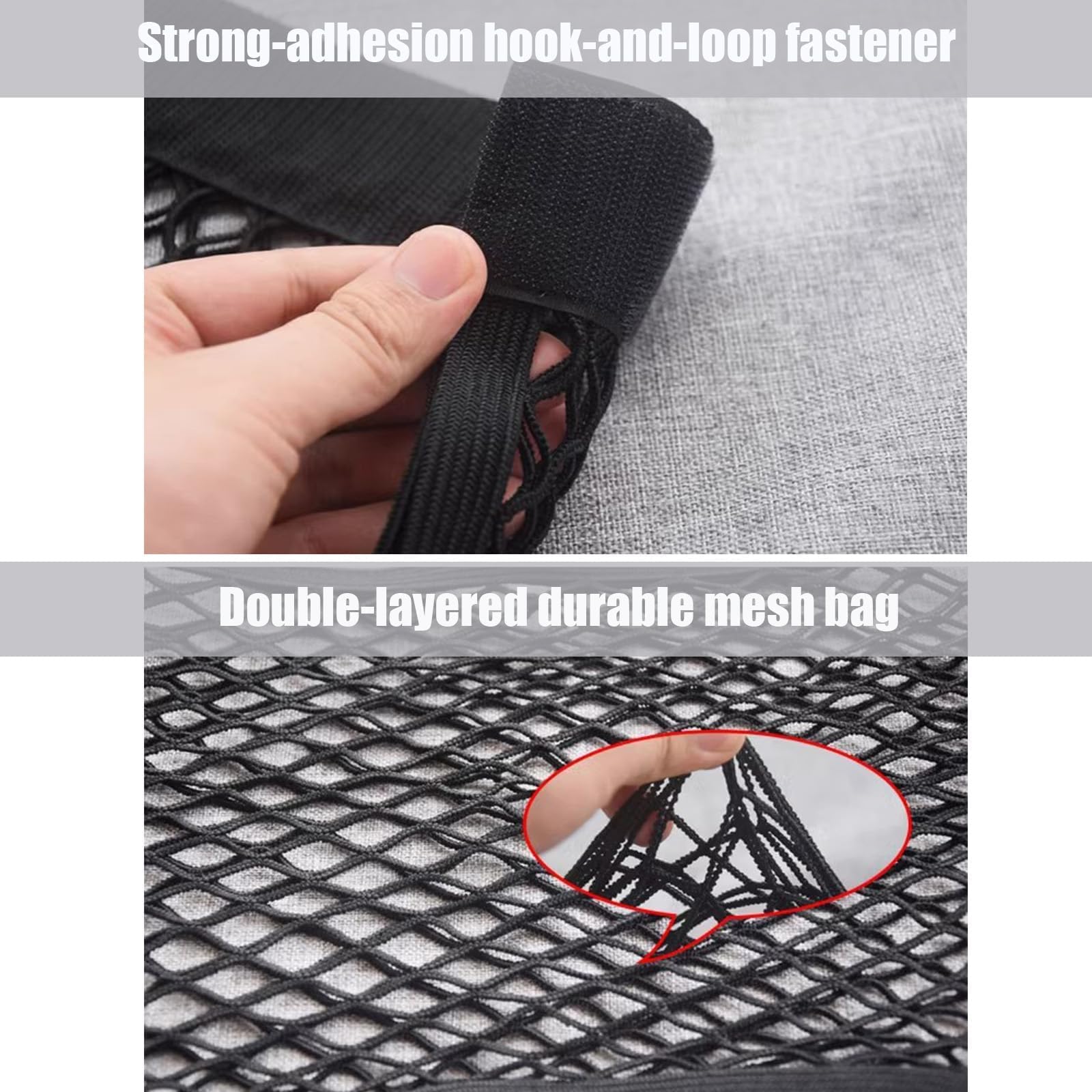 Juego de 2 Unidades,40 x 25 cmRed de Almacenaje para Maletero de Coche,Organizador Elástico con Velcro para Orden y Seguridad en tu Vehículo — view 7