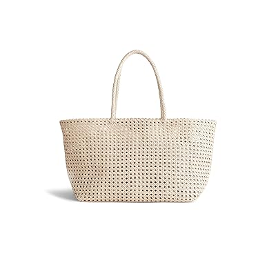 Madewell Large Caning Tote Tote Handbags Alabaster, Leather