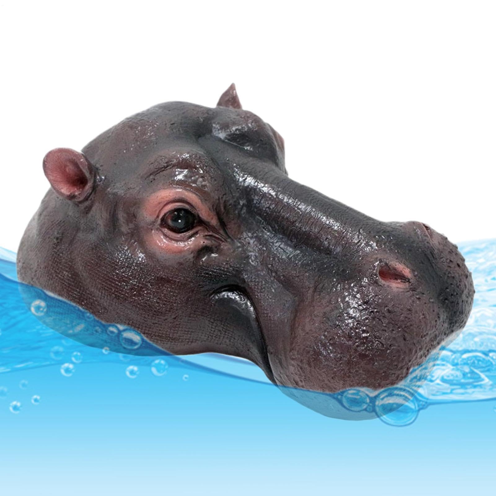 Tête d'hippopotame flottante en résine imperméable et réaliste