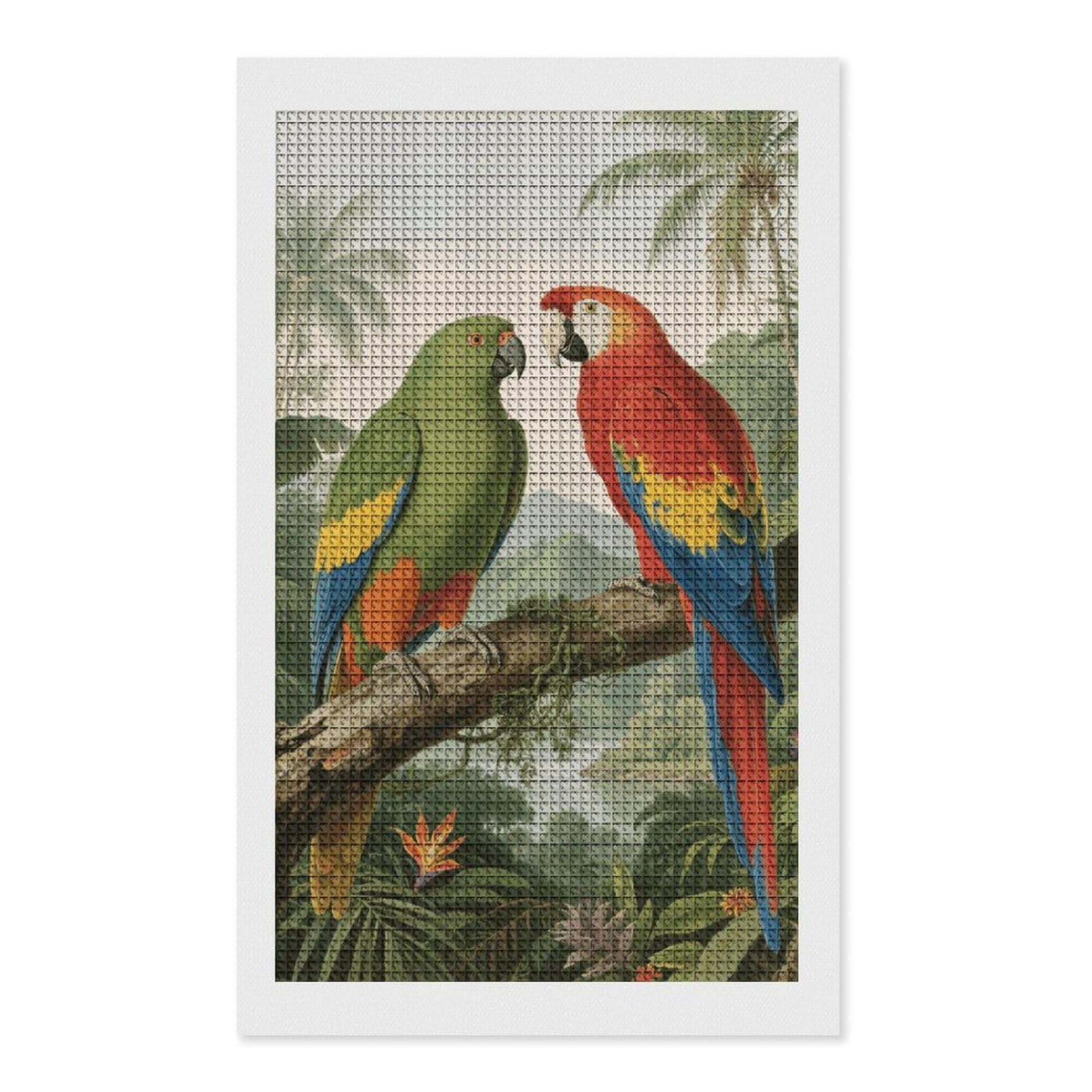 FodPand Parrot 5D Diamond Painting Kits for Adults Beginners Full Drill Square Diamond Dots Pictures Gem Art Supplies for Home Wall Room Decoration DIY Craft Set Gift 12x20
