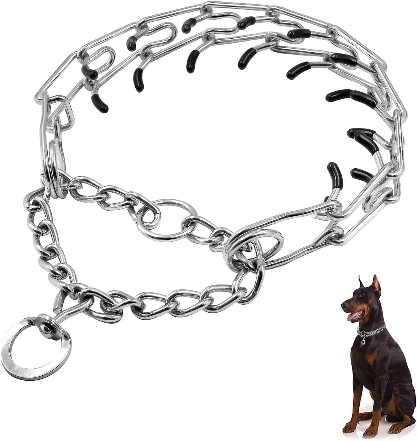 Prong Collars for Dog Training, Anti Bark Collars for Dogs, Silver