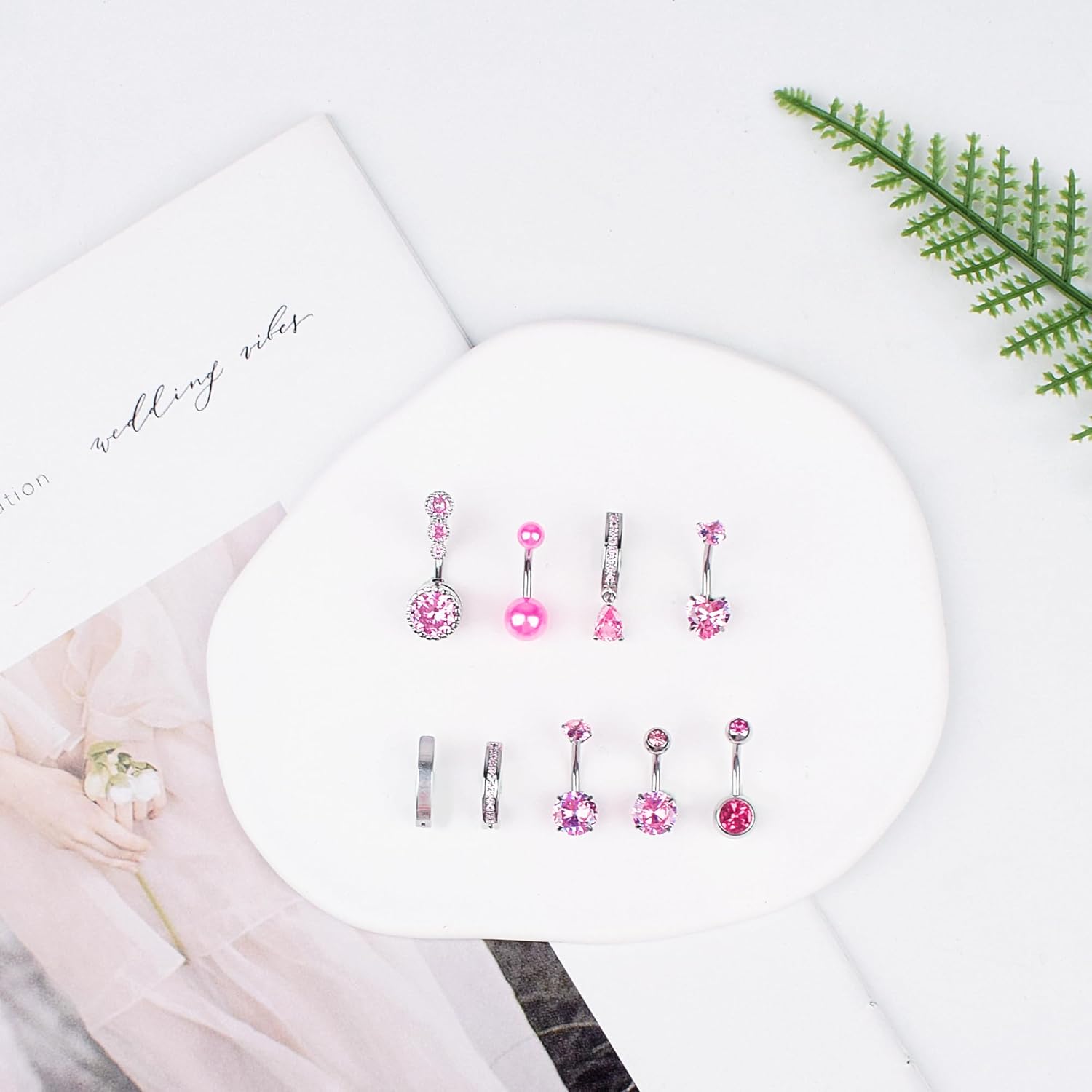 LEE&RO Gold Belly Button Ring for Women - Surgical Steel Navel Piercing Jewelry 14G - Image 5