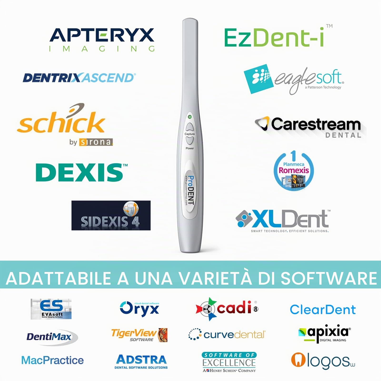ProDENT Dental USB fotocamera intraorale PD740 pulsante di acquisizione funziona con vapore, SIDEXIS, Carestream e la maggior parte dei software di immagini