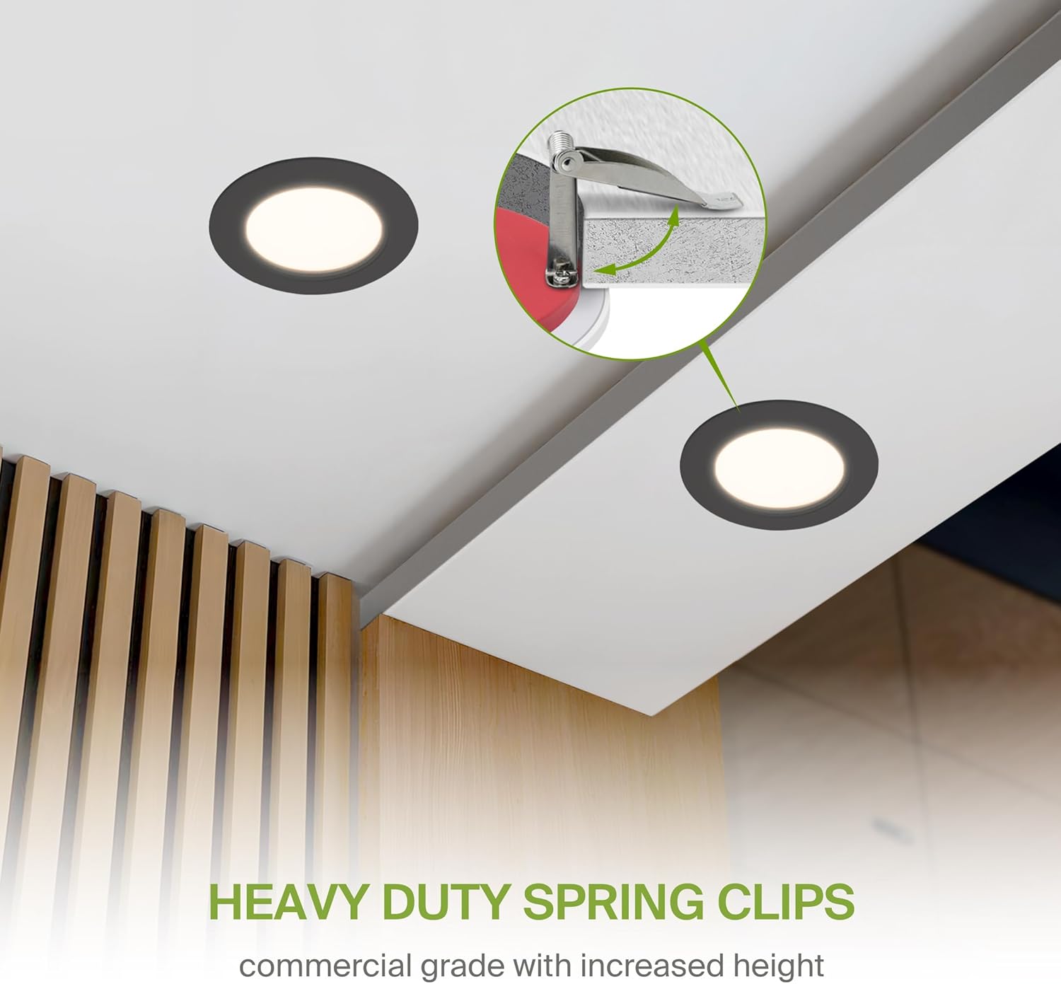 ASD Fire Rated Recessed Light 4 Inch, 12W 120-277V, Mini Panel Baffle Trim, 5 CCT 2700K/3000K/3500K/4000K/5000K, Dimmable Canless Commercial LED Downlight, Wet and IC Rated, Air Tight, ETL, 6 Pack