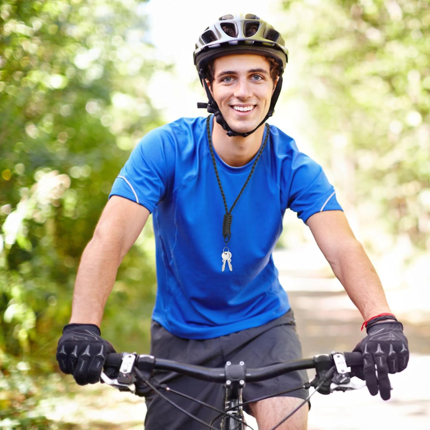 2Pcs Heavy Duty Paracord Lanyard Braided Lanyard Paracord Keychain for Keys ID Badges Men Necklace Whistles Strap Neck - Image 3