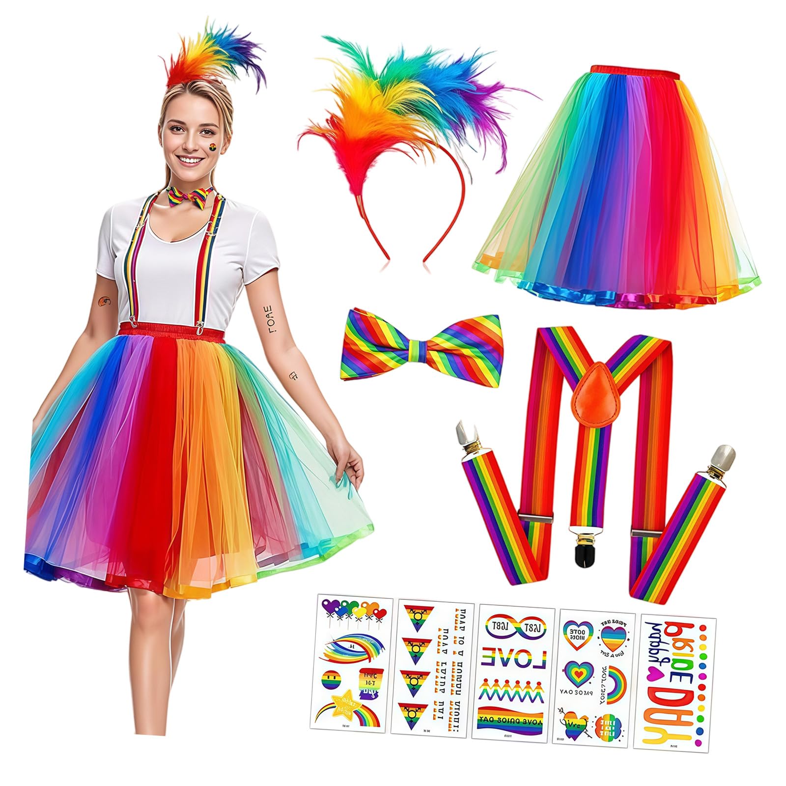Disfraz de Halloween de payaso para mujer conjunto completo con accesorios 7
