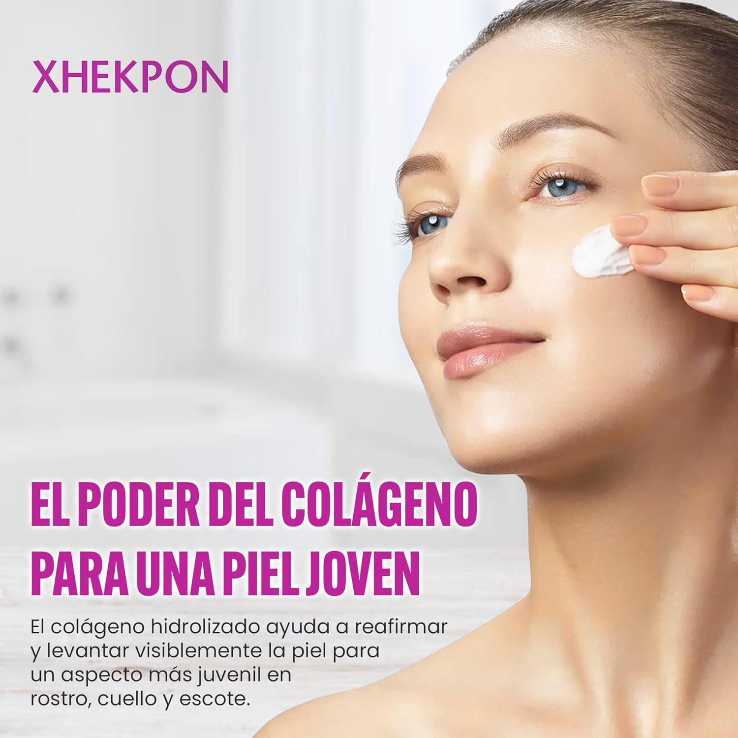Xhekpon Cream for Face, Neck and Cleavage Skincare - Cream with Hydrolized Collagen and Aloe Vera/Anti-aing cream 40ML - Favours skin moisturization, protection and regeneration.