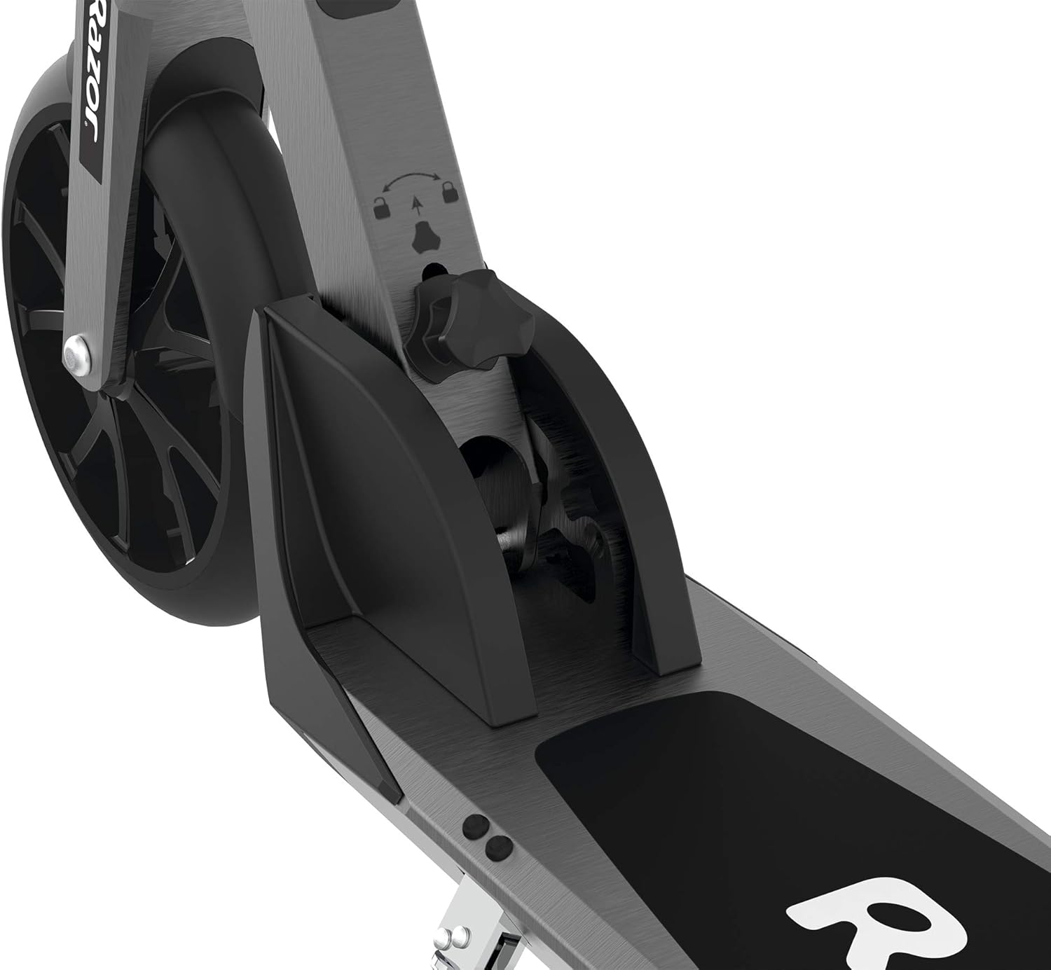 Close-up of Razor E Prime folding latch