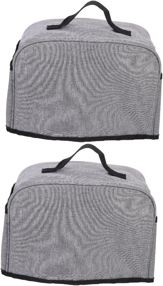 Cabilock 2pcs Toaster Cover Bread Maker Cover for Kitchen Appliances Pocket Grey for Preventing Stains and Scratches