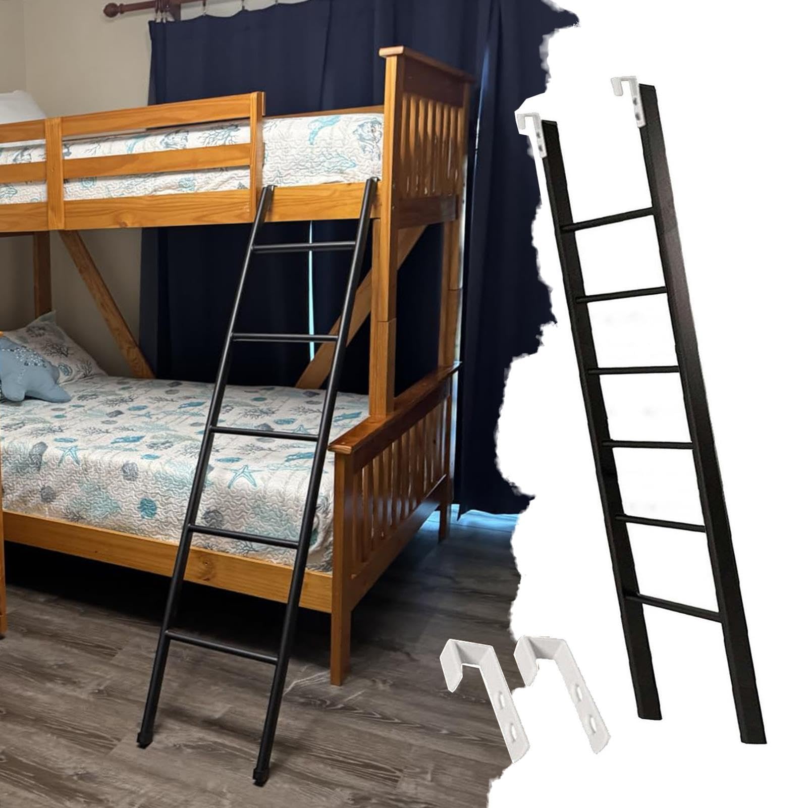 Hochbett Leiter Etagenbettleiter Kinder Erwachsene mit Breiten Stufen Haken