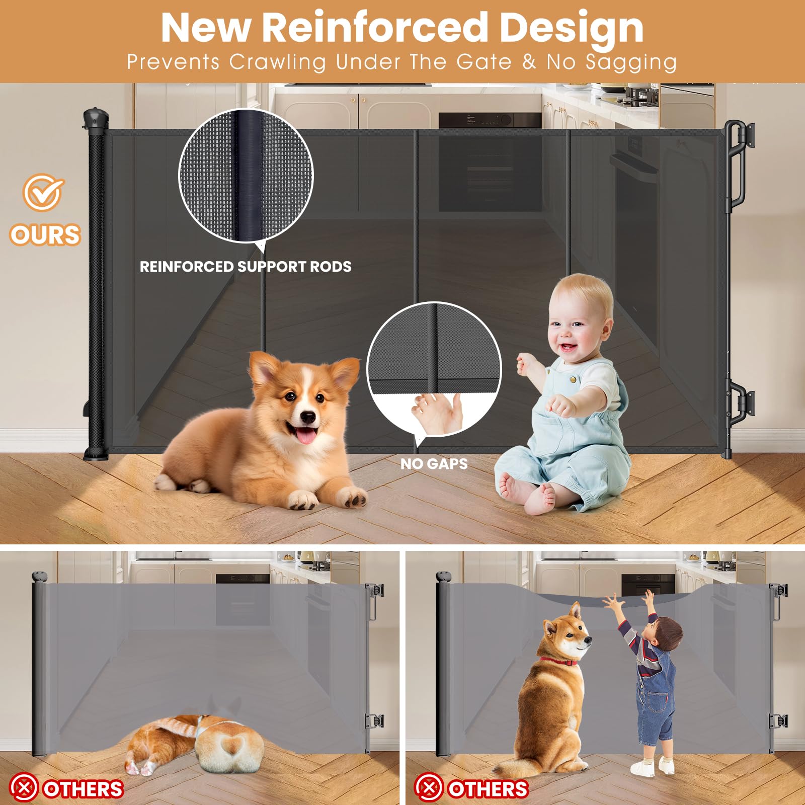 Puerta Reforzada Para Mascotas Extra Alta De 41 Pulgadas