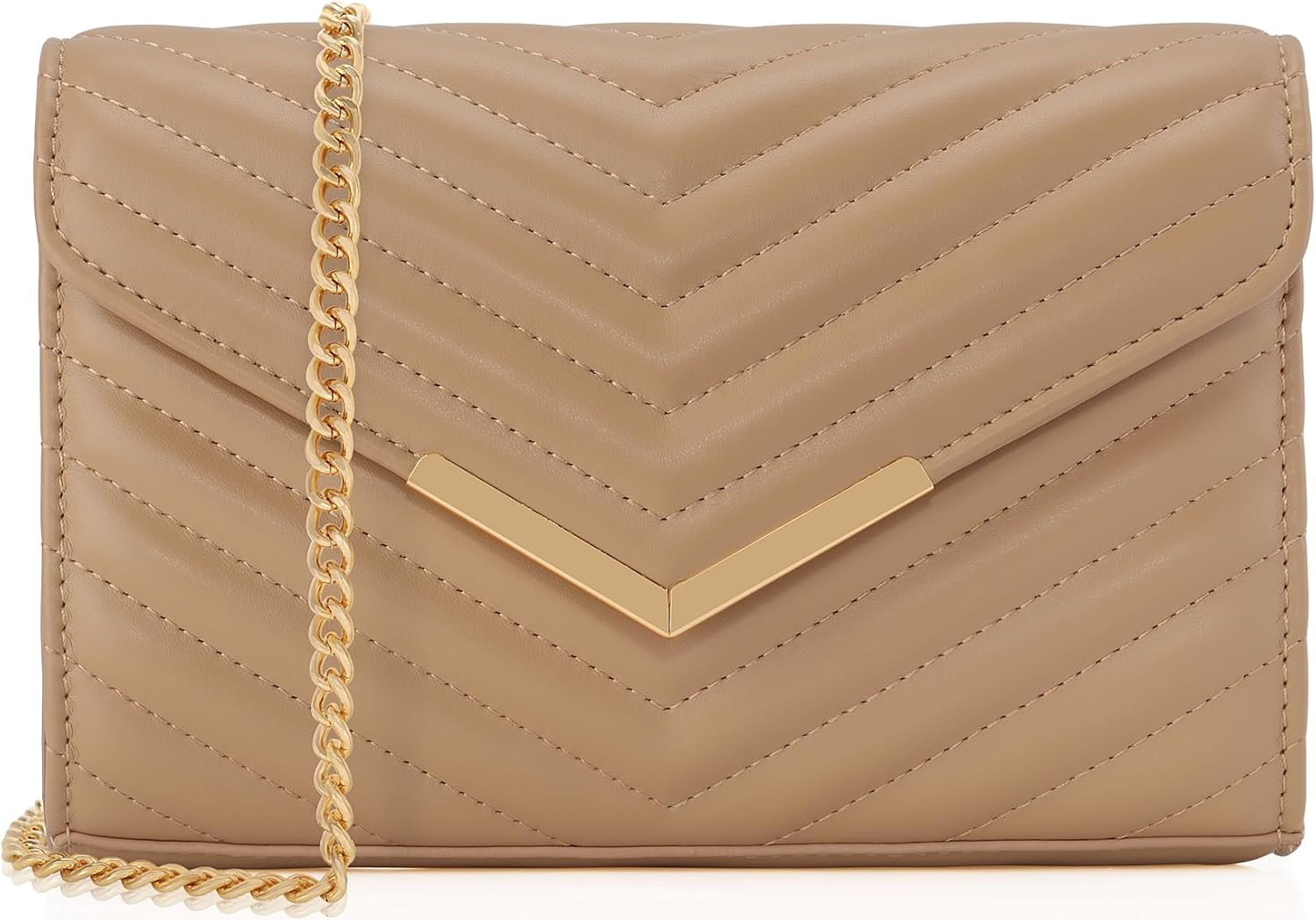 DEXMAY Women Clutch Purses Fashion Quilted Vegan Leather Envelope Evening Handbags Crossbody Bags with Chain Shoulder Strap image 3