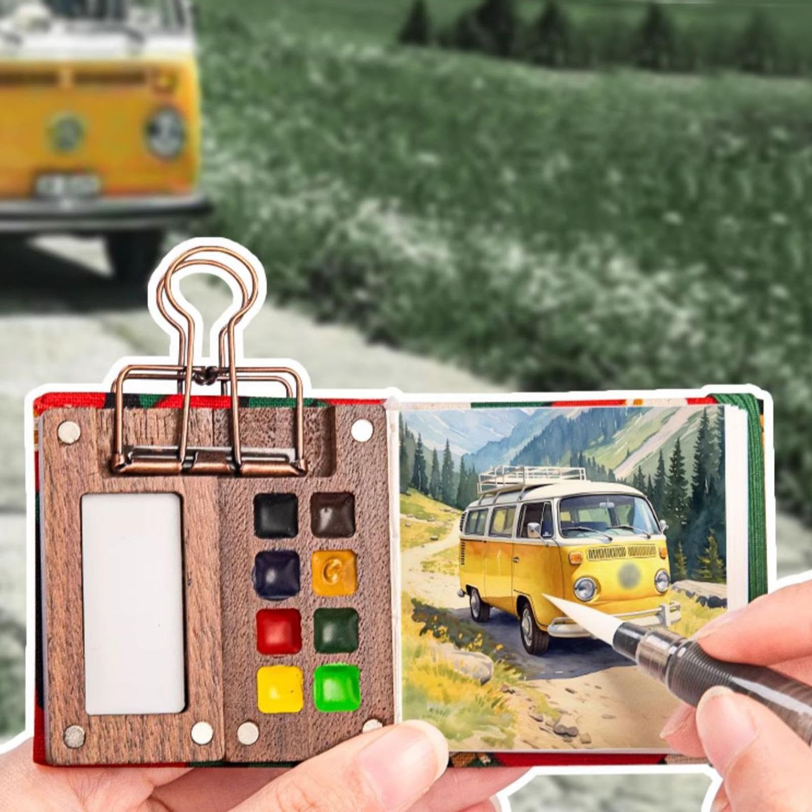 Amazon.co.jp: ミニ水彩パレット 水彩画キット 水彩用のスケッチブック