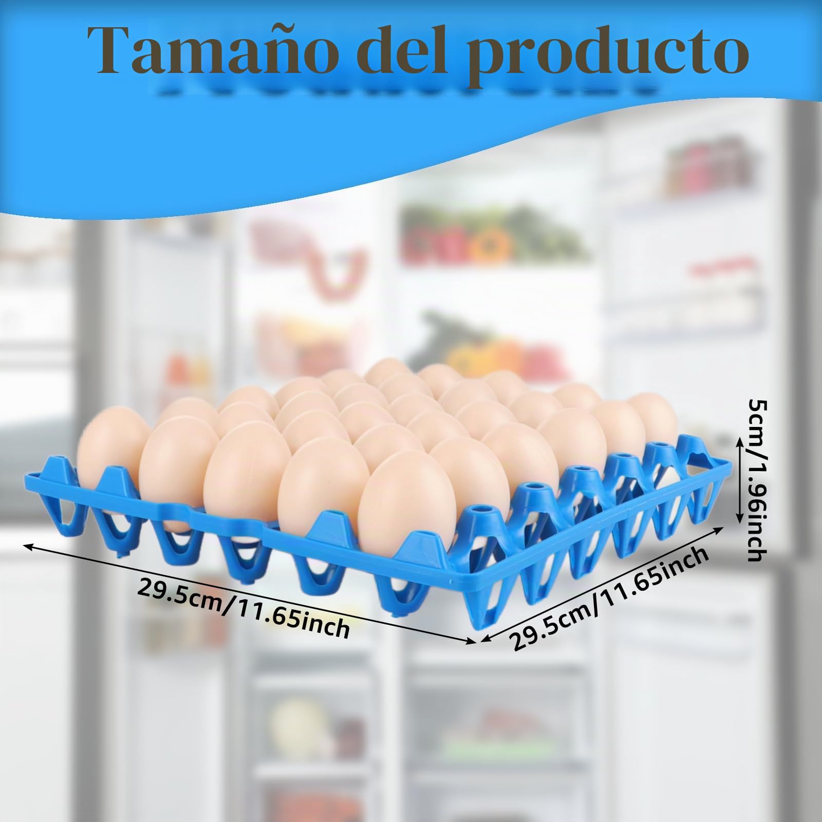 CYEER 20 Hueveras de Plástico para Huevos, Bandeja para 30 Soportes para Huevos, Almacenamiento de Huevos al por Mayor para Almacenar, Clasificar y Enviar Huevos Reutilizables (Azul)