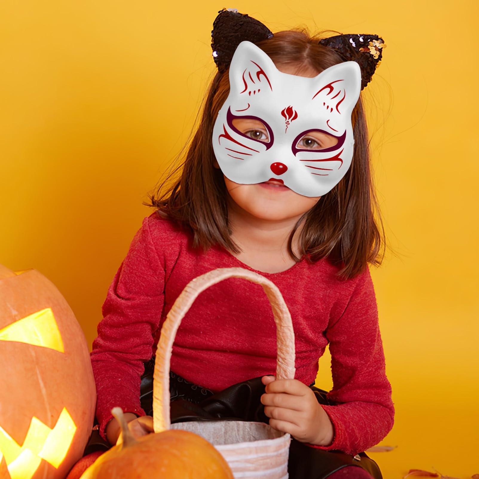 Healeved 10 Pezzi Maschere Gatto Vuote in Maschera Costume Leggera per Decorabile per Halloween Cosplay e Feste Maschera Mascherata Personalizzabile