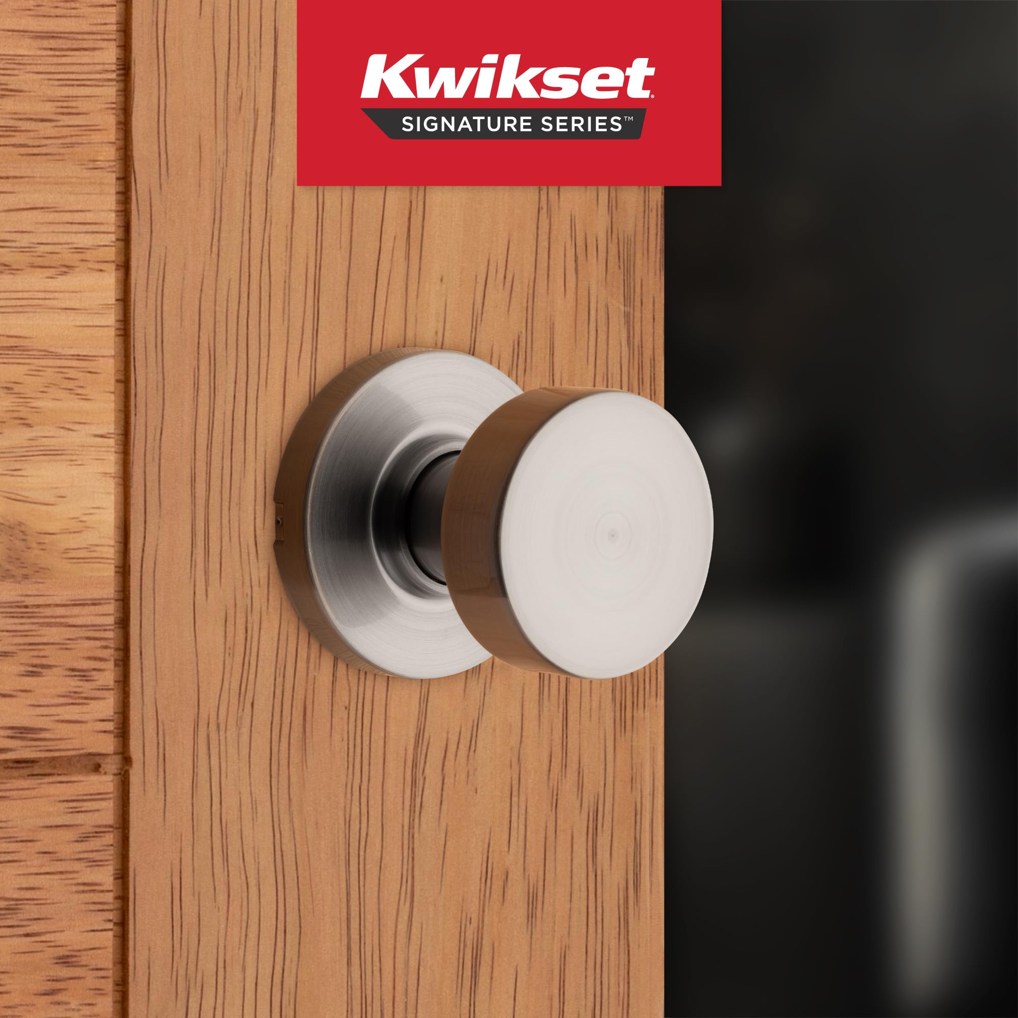Kwikset Pismo Satin Nickel Door Knob - Modern Design -2 Kwikset Pismo Satin Nickel Door Knob - Modern Design -2