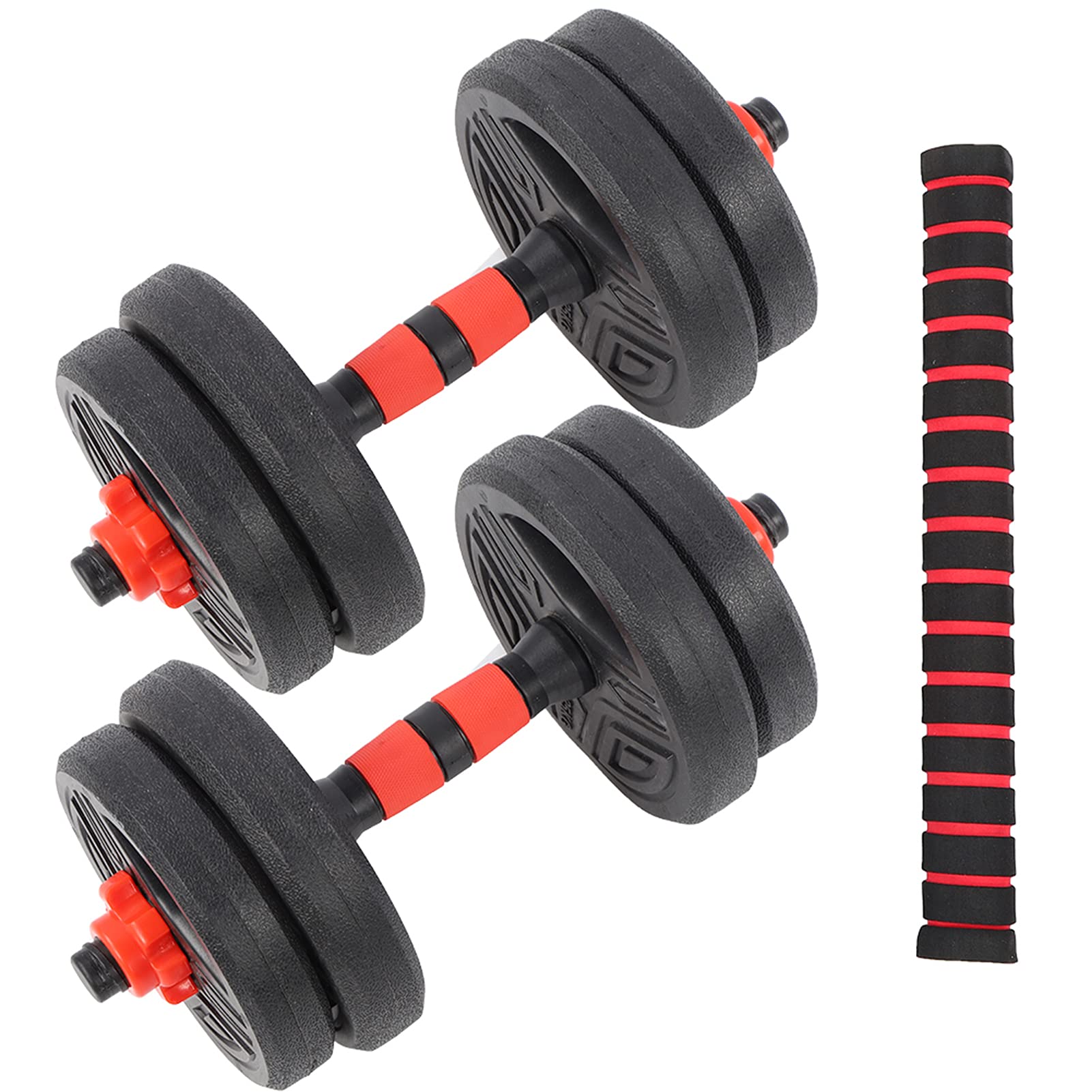 ZJchao Roundness Dumbbell Set Adjustable Vinyl Coated Cement Filled Weight Plates with Non Slip Connection Rod for Home