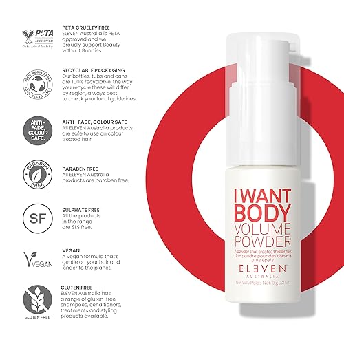 Miniatura 6 de ELEVEN AUSTRALIA I Want Body Volume Powder - Polvo voluminizador ligero para elevación instantánea y plenitud, ideal para cabello fino a medio,