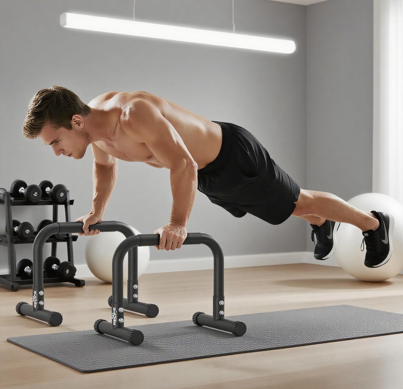 RELIFE REBUILD YOUR LIFE Dip Station Regolabile Parallele Calisthenics Parallel Bars Parallettes Push up Dip Stand Fitness parallettes Heavy Duty Libera Installazione