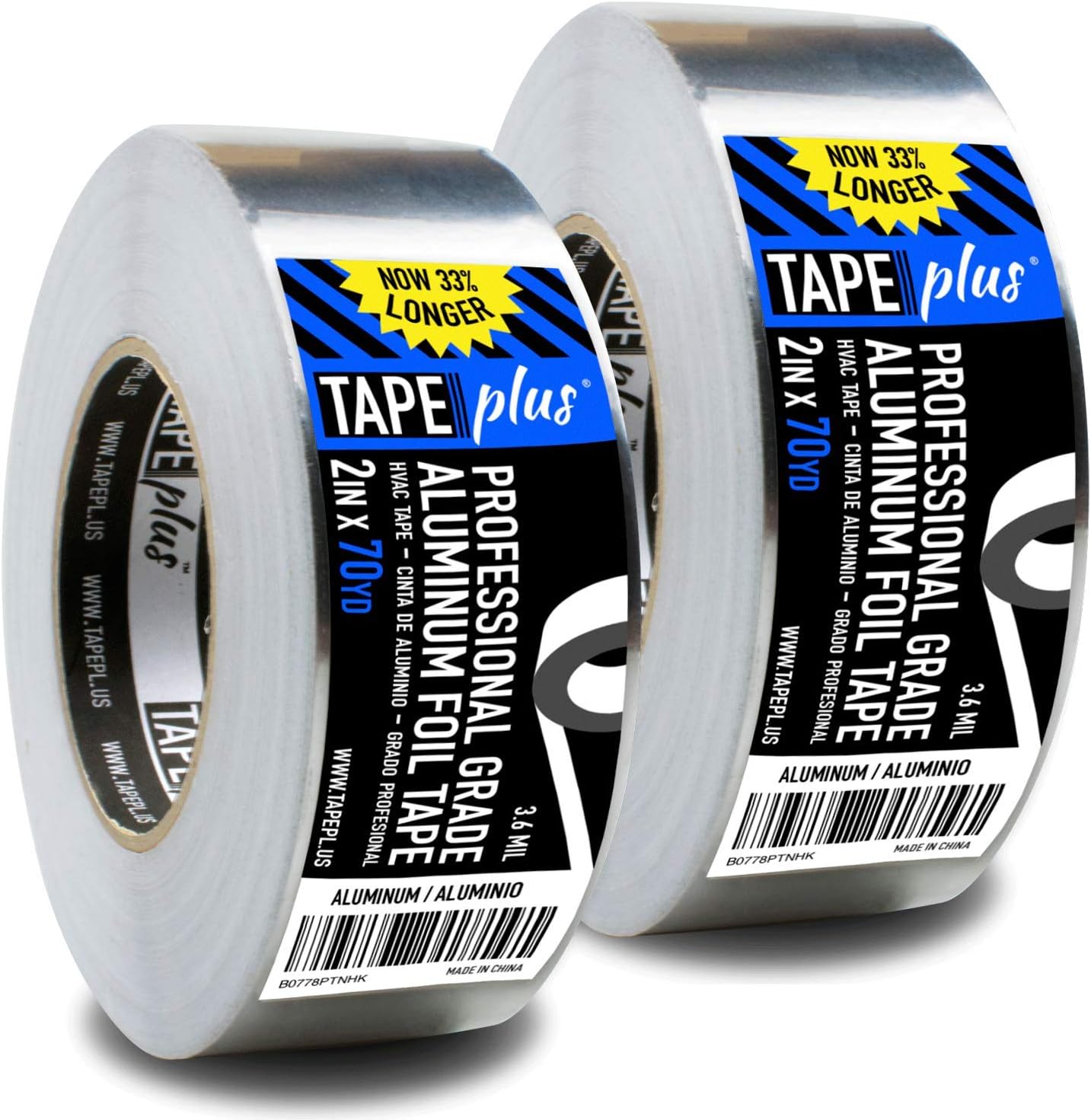 TapePlus Aluminum Foil Tape - Waterproof Insulation for HVAC Ducts - Heat Res...