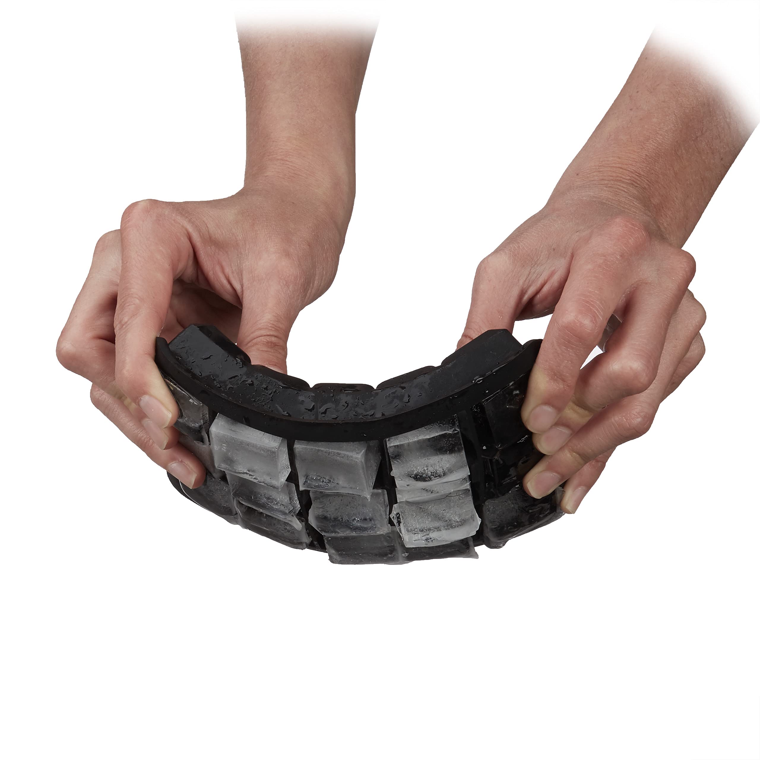 10x Forma per Ghiaccio in Silicone, Vaschetta per Cubetti, Forma-Ghiaccio 2,5 cm, HLP, 3 x 15 x 9,5 cm, Nero