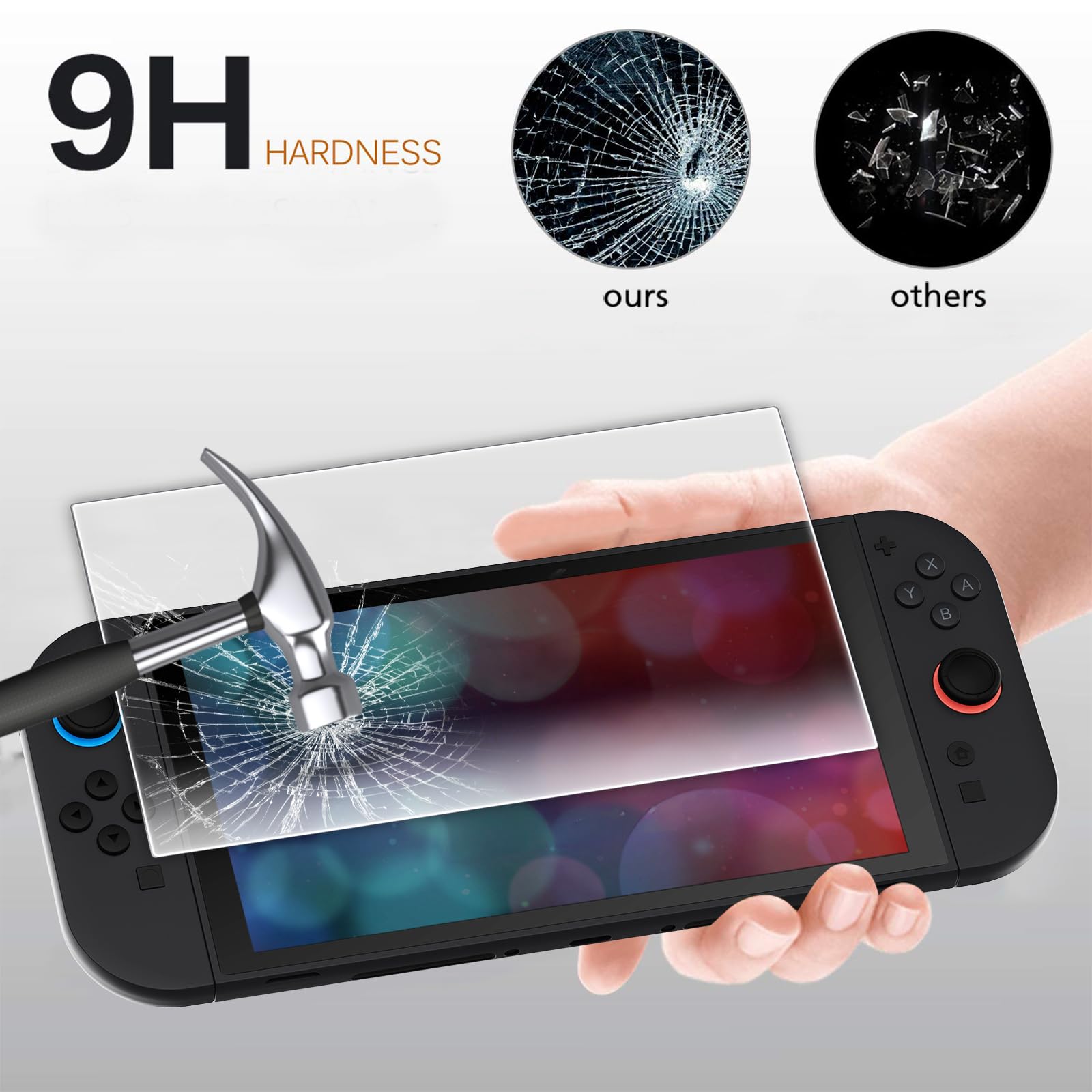 WD&CD 3 Pack Protectores de Pantalla Compatible para Nintendo Switch 2, Película Protectora de Vidrio Cristal Templado【Alta Definicion】【Anti Scratch】【Anti Bubble】