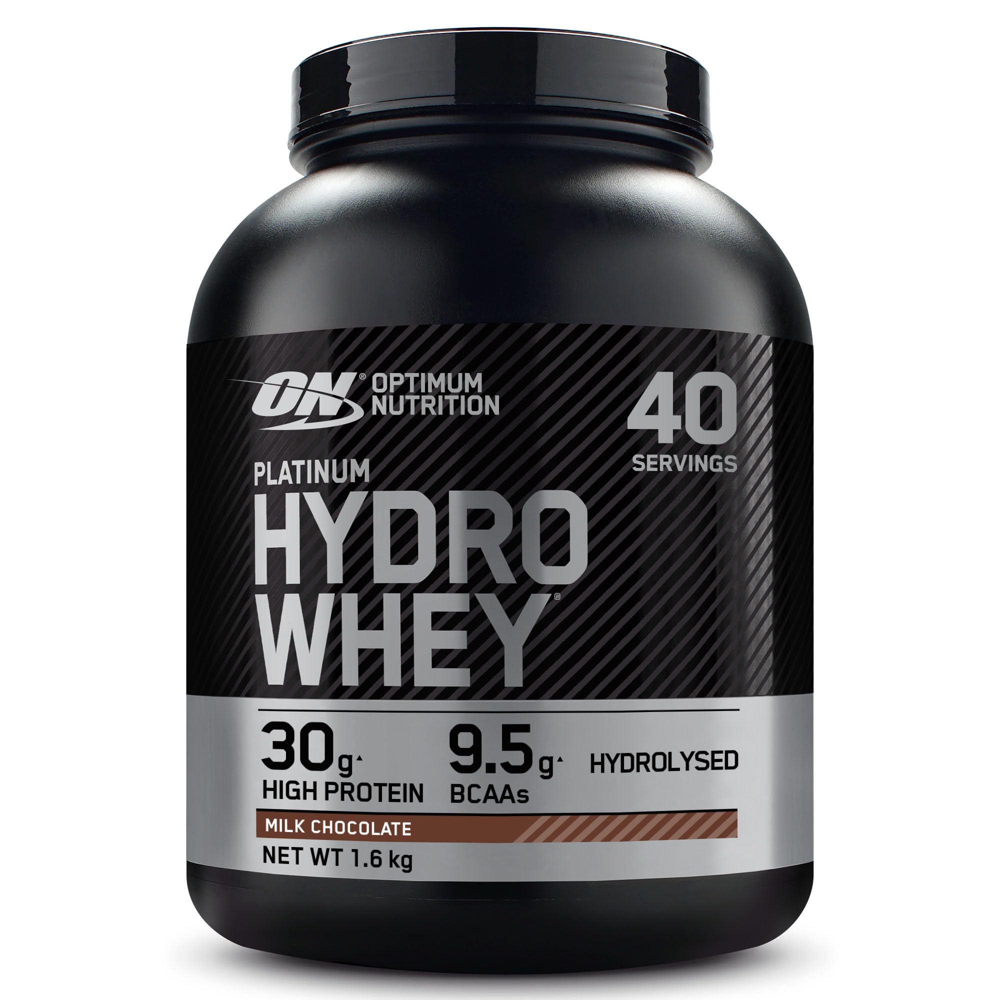 Optimum Nutrition Platinum Hydro Whey, Proteine in Polvere Whey Isolate Idrolizzate, Powder con Aminoacidi Essenziali, Glutammina e BCAA, Gusto Cioccolato al Latte, 40 Porzioni, 1.6 kg