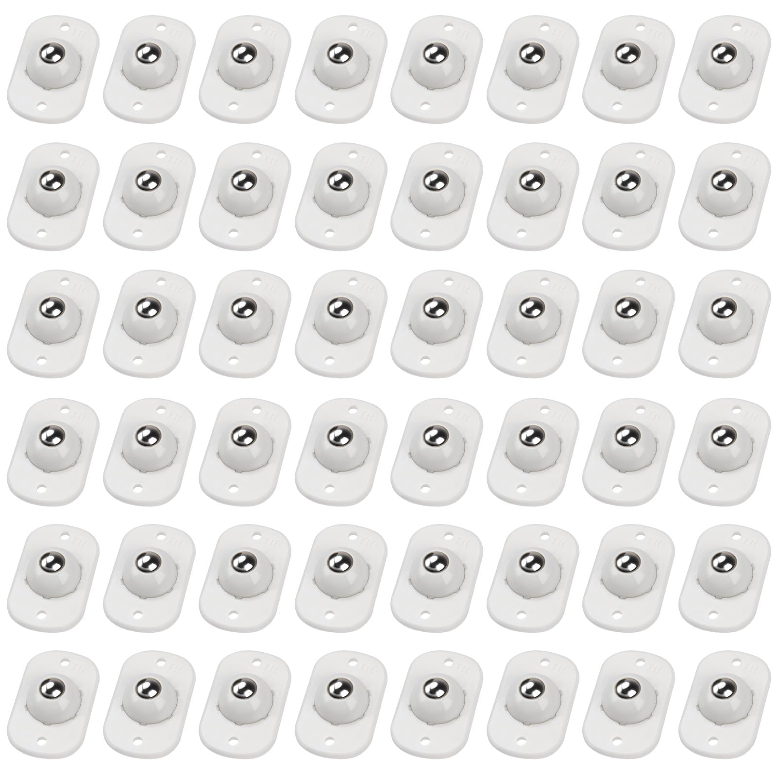 Self Adhesive Caster Wheels, Appliance Rollers for Kitchen Appliances, 360° Swivel Mini Universal Wheel Roller Casters, Sticky Pulley for Trash Can, Storage Box, Small Furniture (White - 48 Pcs)