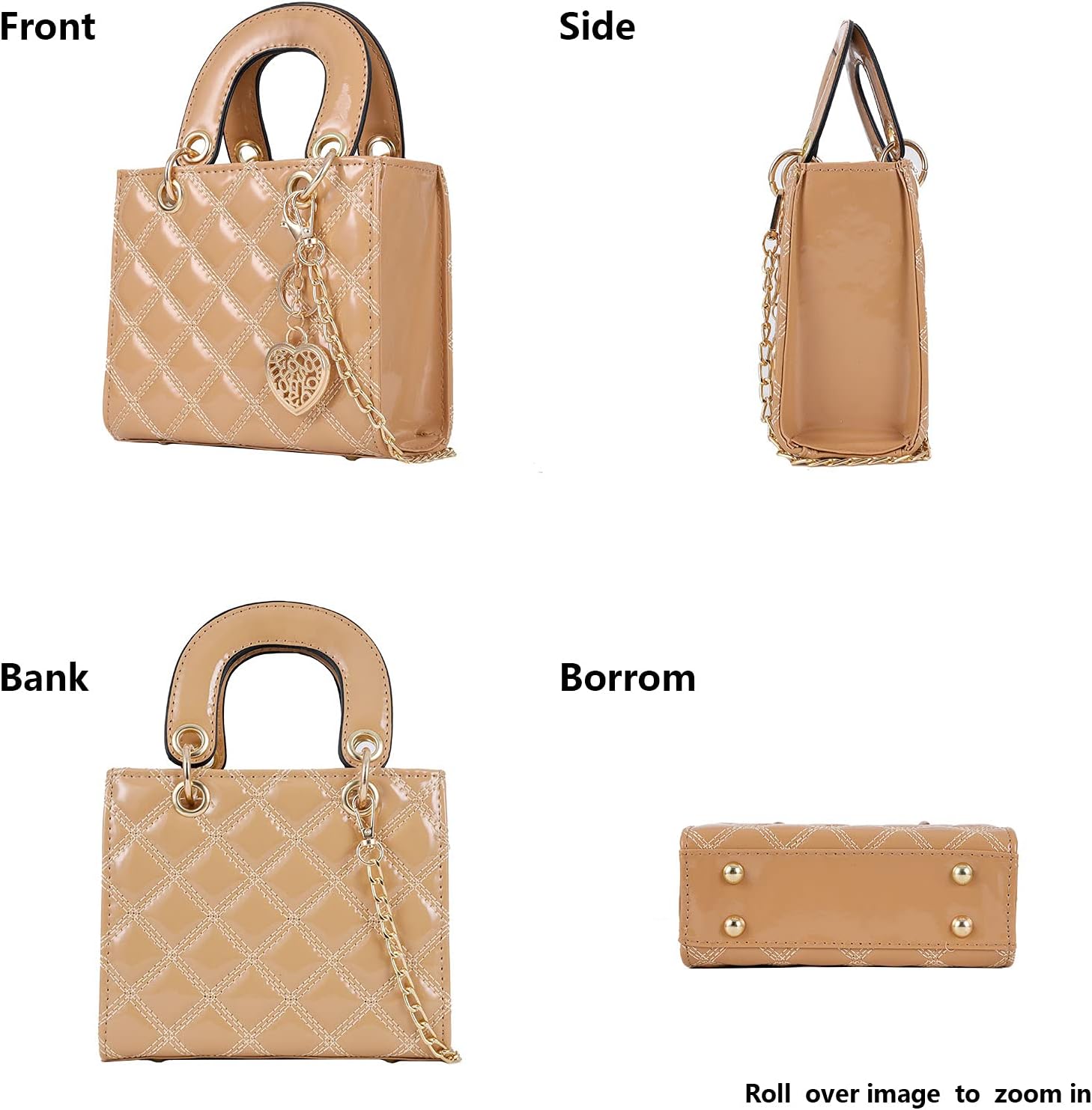 Women Purse Tote Bag Fashion Ladies PU Leather Top Handle Crossbody Handbags Satchel Quilted Shoulder Bag