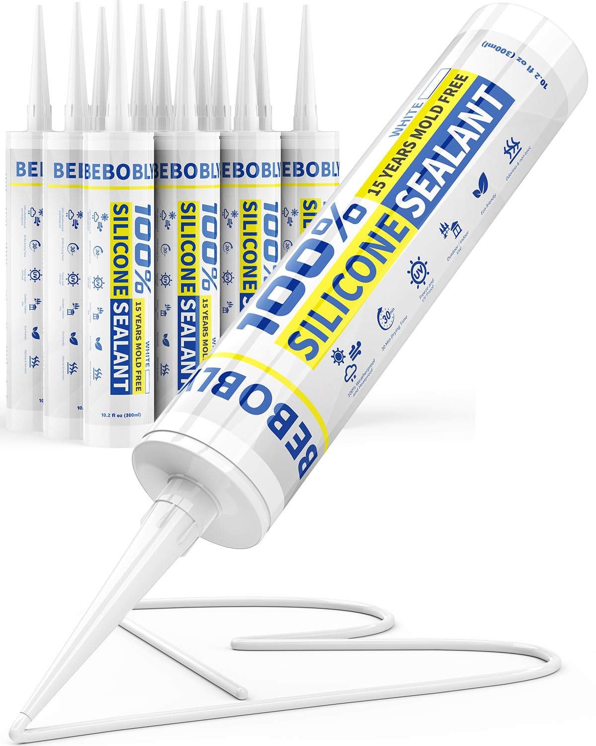 BeboBLY Silicone Caulk - 4 Pack, Waterproof Sealant -19