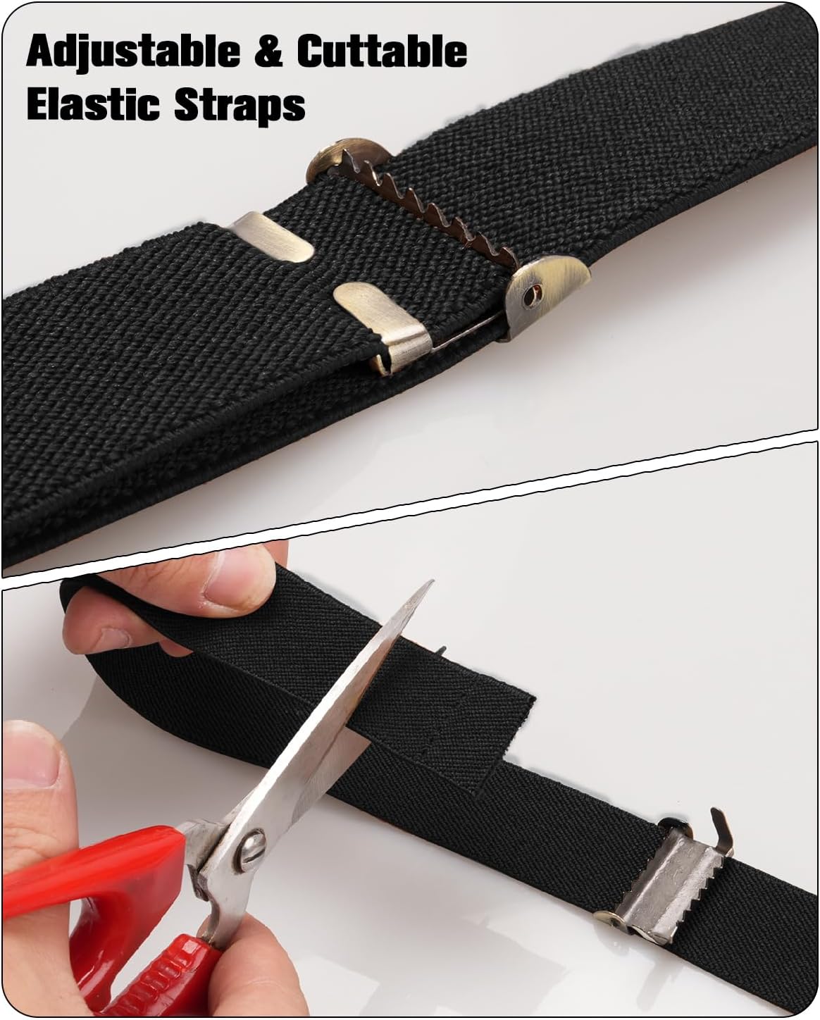 JinRuiKJ Leather Suspenders for Men, Adjustable Elastic Y Back Men's Suspender, 2 Types of Back Metal Clips Available - Image 5