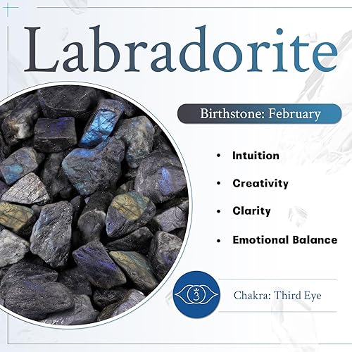 Miniatura 3 de mookaitedecor Juego de 5 piedras de palma de bolsillo de cristal curativo en forma de luna, piedra de Reiki pulida para equilibrio de chakras,