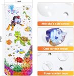 Tapis de bain pour bébé pour les enfants, 40 x 16 Tapis de douche de baignoire antidérapant de pouce avec trous de drainage et ventouses Lavable en machine, Turtle