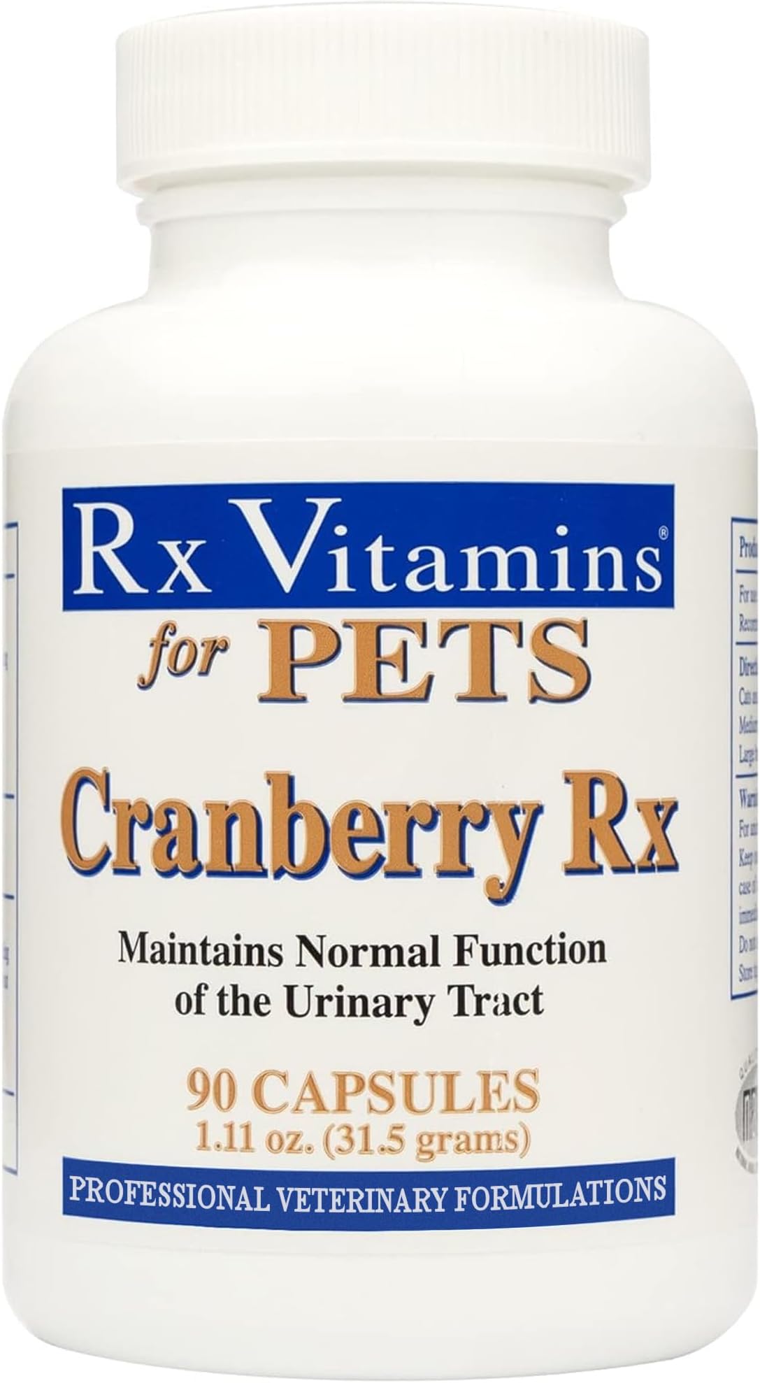 Rx Vitamins Cranberry Pills for Dogs - Cat Urinary Tract Medicine Support - UTI Treatment for Pets - Dog & Cat Urinary Relief Aid - 90 Cap.