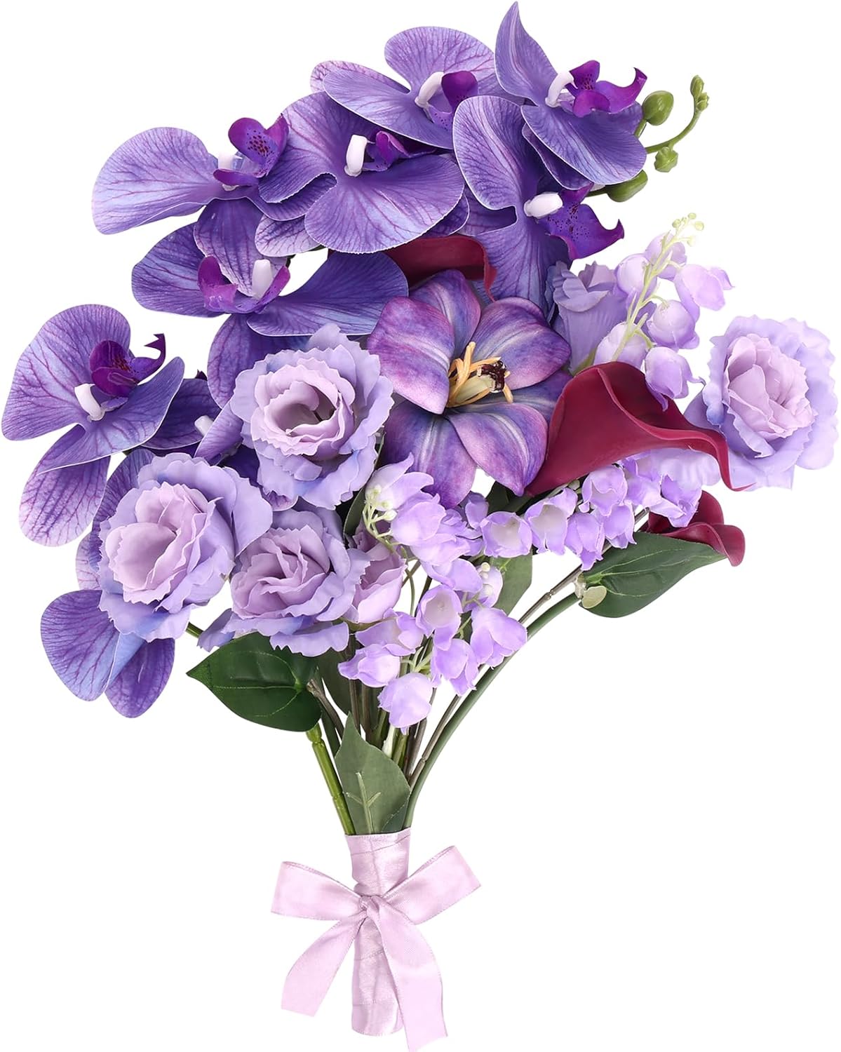 CEWOR Artificial Flowers Fake Flowers for Vase Silk Faux Flowers for Wedding Bouquets Flower Arrangements Floral Table Centerpieces Home Kitchen Garden Party Décor (Purple)
