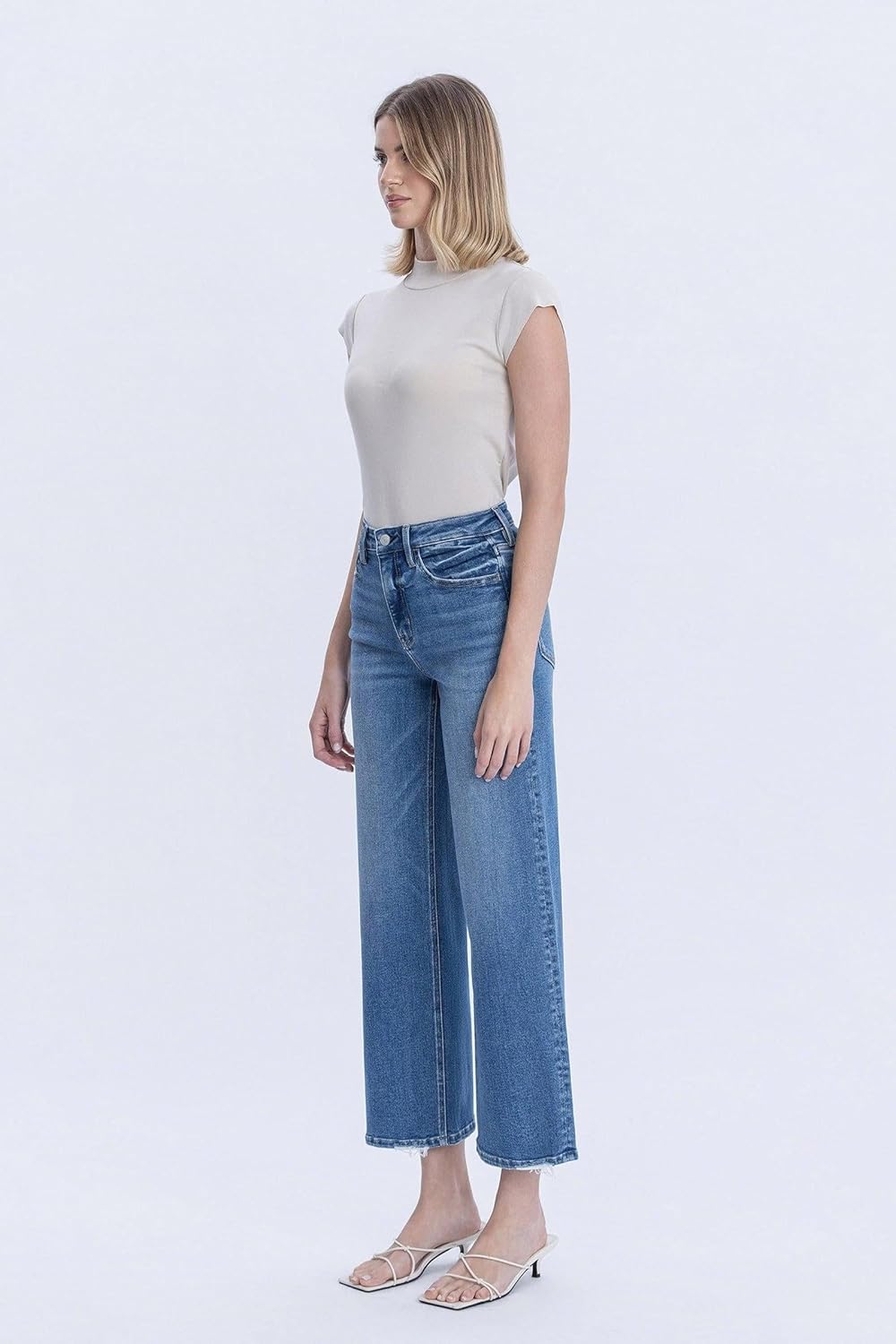 Vervet - High-Rise Ankle Wide Leg Jeans in Blue Soul (28" Inseam) - LV2061 - Includes Official Tag