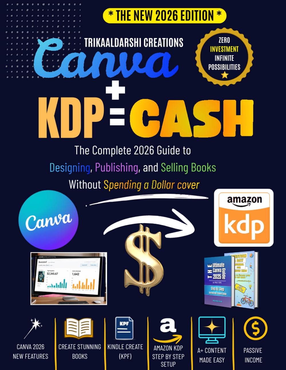 Canva Masetring Guide for Beginners 2026: Canva + KDP = Cash: The Complete 2026 Guide to Designing, Publishing, and Selling Books Without Spending a Dollar