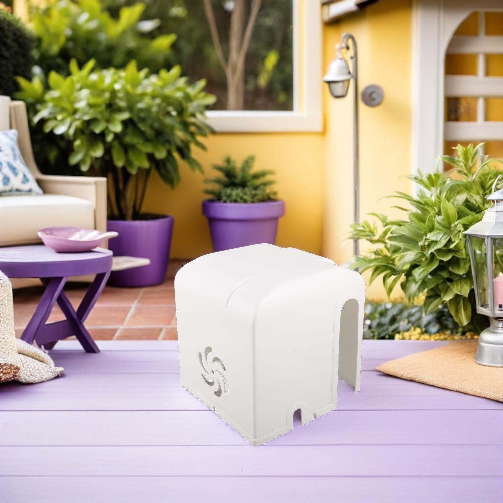 Gatuida Cubierta Protectora de Plástico Blanco para Bomba de Piscina y Equipo Exterior Durabilidad Mejorada y Ventilación, Adecuado para Jardín y Patio